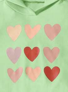 SHEIN Baby Heart Print Hoodie & Joggers Set - Multicolor - View 4