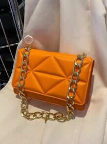 Túi vai màu trơn Chuỗi Mốt - trái cam - Xem 2