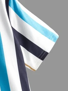 SHEIN Áo thun sọc cổ tròn cho bé trai tuổi teen, đơn giản và thoải mái để mặc hàng ngày trong mùa hè - Nhiều màu - Xem 4