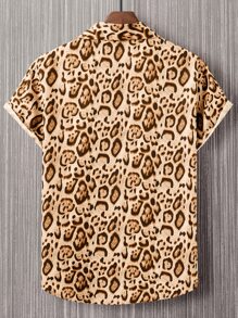 Manfinity Men Leopard Print Shirt Without Tee - Multicolor - View 2