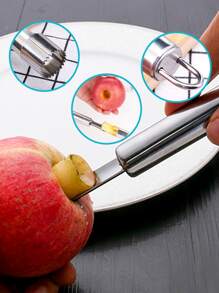 3pcs Stainless Steel Corer - Silver - View 5