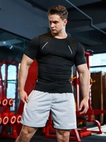 Manfinity Sport Corelite Men Top Stitching Sports Tee - Black - View 1