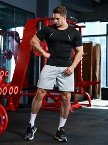 Manfinity Sport Corelite Men Top Stitching Sports Tee - Black - View 5