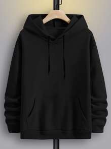 Manfinity Hypemode Sudadera Holgada Con Capucha Y Cordón Para Hombre Con Eslogan Gráfico Y Hombro Caído - Negro - Ver 2