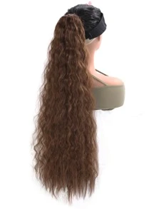 Extra Long Curly Ponytail Synthetic Hair Extension - Light Brown - View 6