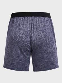 Men Space Dye Sports Shorts - Navy Blue - View 2