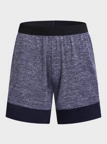 Men Space Dye Sports Shorts - Navy Blue - View 3