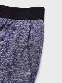 Men Space Dye Sports Shorts - Navy Blue - View 4