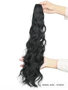 Medium Curly Ponytail Synthetic Hair Extension - Black - View 2
