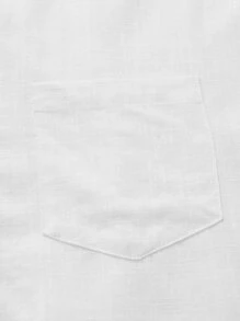 Manfinity VCAY Men Mock Neck Half Button Shirt - White - View 5