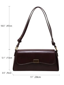 Minimalist Flap Bag - Coffee Brown - View 4
