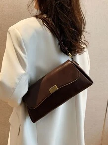 Minimalist Flap Bag - Coffee Brown - View 5
