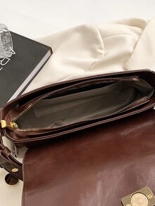 Minimalist Flap Bag - Coffee Brown - View 7