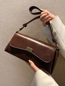 Minimalist Flap Bag - Coffee Brown - View 8