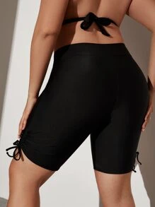 Swim SPRTY Summer Beach Plus Tie Side Bikini Shorts - Black - View 2