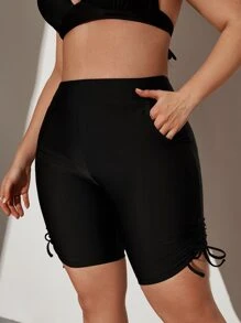 Swim SPRTY Summer Beach Plus Tie Side Bikini Shorts - Black - View 3