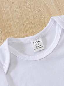 SHEIN Set de 3 piezas de ropa informal deportiva minimalista todo a juego para bebé, versátil para uso diario - Multicolor - Ver 5