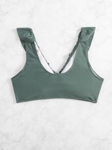 SHEIN Swim Curve Top bikini ribete con fruncido