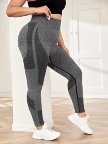 Easithlete 大碼四種寬腰帶運動打底褲 - 深灰色 - 查看 5