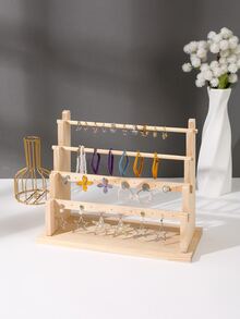 1 pieza Estante de almacenamiento de joya de madera - Amarillo - Ver 1