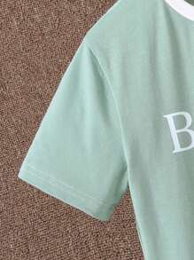 Boys Tiger & Letter Graphic Two Tone Tee - Multicolor - View 4