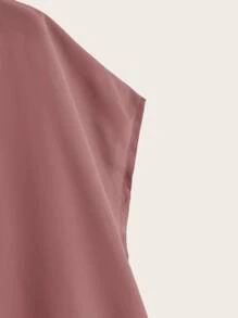 SHEIN LUNE Plus Batwing Sleeve Dip Hem Blouse