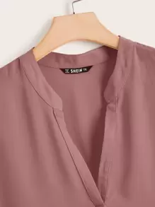 SHEIN LUNE Plus Batwing Sleeve Dip Hem Blouse