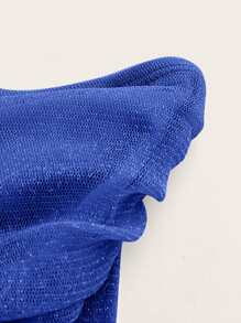 SHEIN ICON Ruched Backless Halter Bodycon Dress - Royal Blue - View 3