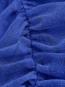 SHEIN ICON Ruched Backless Halter Bodycon Dress - Royal Blue - View 4