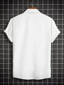 Manfinity Men 1pc Two Tone Shirt - Black and White - View 2