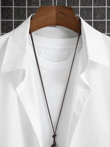 Manfinity Men 1pc Two Tone Shirt - Black and White - View 4