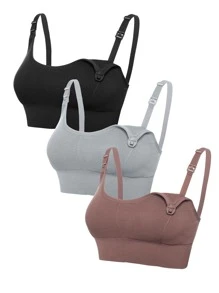Moonlight&Mama Maternity 3pack Seamless Nursing Bra For Mother - Multicolor - View 3