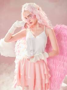 Sweetness Solid Criss Cross Cami Top - White - View 1