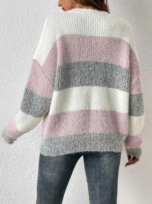 SHEIN Frenchy 撞色落肩袖套頭毛衣