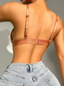 Floral Lace Bralette Lingerie - Burnt Orange - View 2