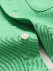 Manfinity Men Flap Pocket Denim Shirt Without Tee - Mint Green - View 4