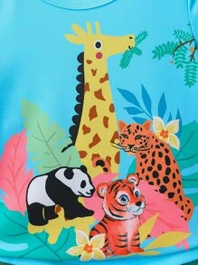 SHEIN 小男童卡通圖案T恤和短褲 - 彩色 - 查看 4