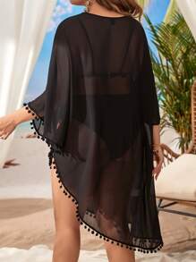 大碼流蘇邊罩衫不附比基尼