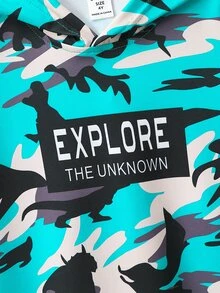 小男童迷彩和字母圖案T恤