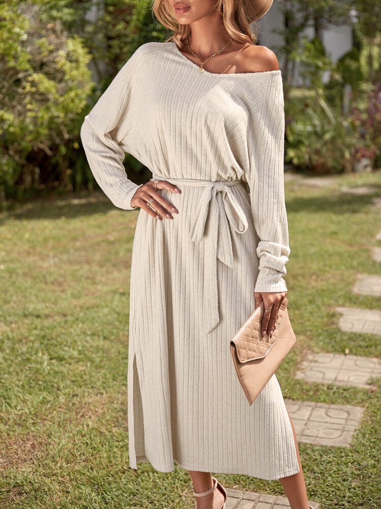 shein raglan sleeve belted satin dress Is That The New Raglan Sleeve Belted Satin Dress ??| ROMWE