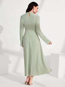 Modelyn Vestido línea A unicolor girante delantero - verde menta - Ver 2