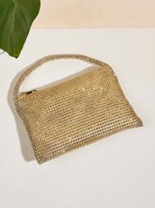 Túi xách Vincy Glitter Trang trí kim cương giả Túi Hobo - Vàng - Xem 4