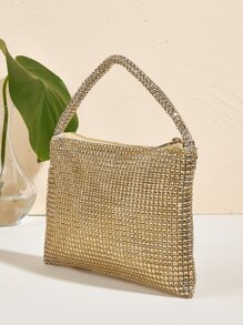 Túi xách Vincy Glitter Trang trí kim cương giả Túi Hobo - Vàng - Xem 5