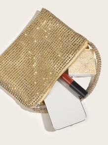 Túi xách Vincy Glitter Trang trí kim cương giả Túi Hobo - Vàng - Xem 6