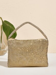 Túi xách Vincy Glitter Trang trí kim cương giả Túi Hobo - Vàng - Xem 7