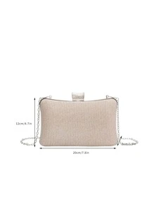 Túi xách nữ buổi tối long lanh Pha lê kim cương màu trơn Hấp dẫn - Rượu sâm banh - Xem 4