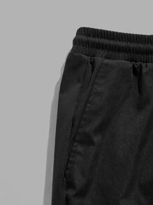 Manfinity Hombres montaña & con estampado de sol Camiseta & de cintura con cordón Shorts - Blanco y Negro - Ver 4