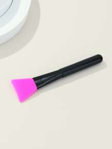 1pc rose red silicone soft scraper makeup brush with black handle - Multicolor - View 2