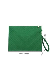 Chevron Quilted Square Bag - Green - View 7