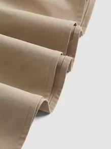 SHEIN MOD Lace Up Front Flare Skirt - Khaki - View 3